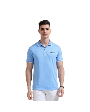 Greys&Blues PrimoKnit Polo Tshirt- Sky Blue with White Tipping